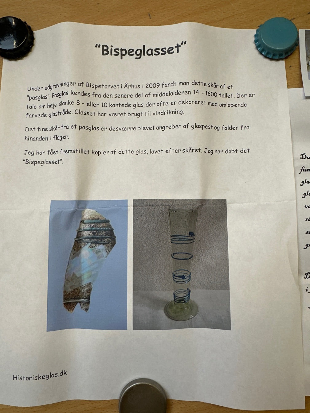 Historisk glas, "Bispeglasset"